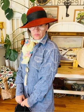 Western Wear Ariat Denim Chambray Pearl Snap Shirt Dress With Stitching